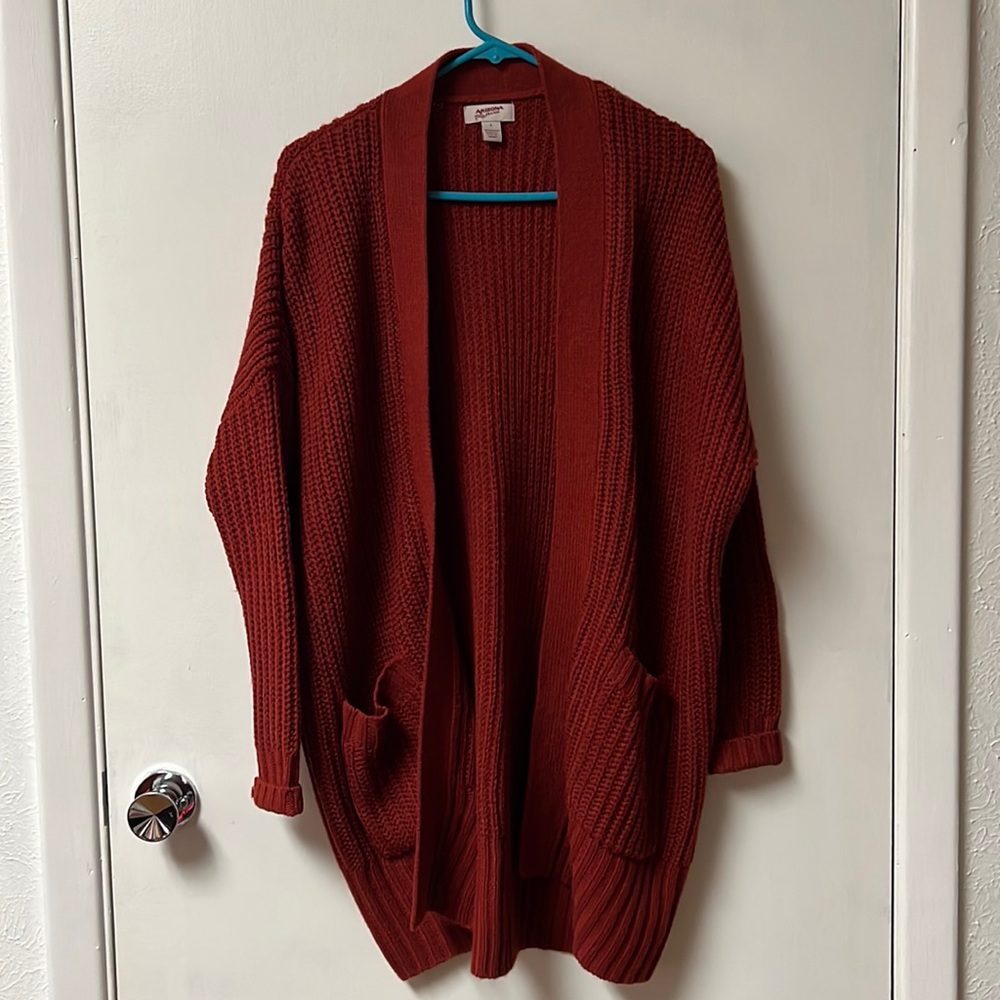Burnt Orange Cardigan. Size S.